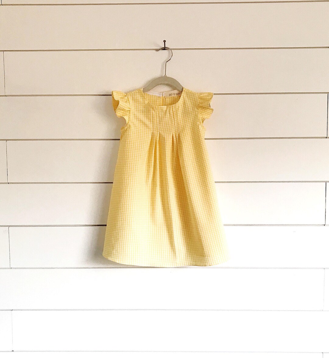 Yellow Gingham Dress Yellow Baby Dress Yellow Toddler Dress Etsy