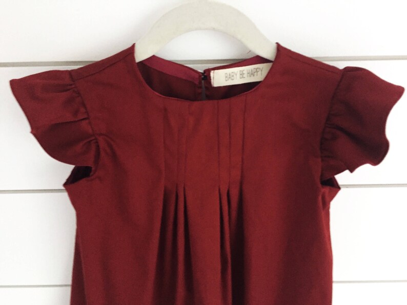 Burgundy Dress Burgundy Baby Dress Burgundy Toddler Dress - Etsy