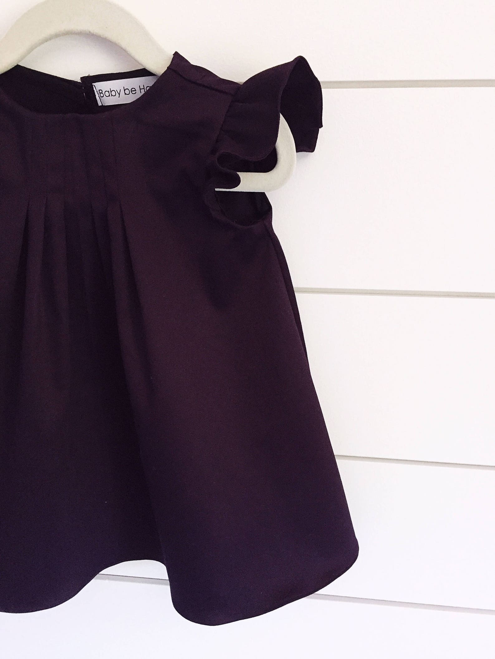 Purple Toddler Dress Flutter Sleeve Dress Purple Baby Dress Etsy