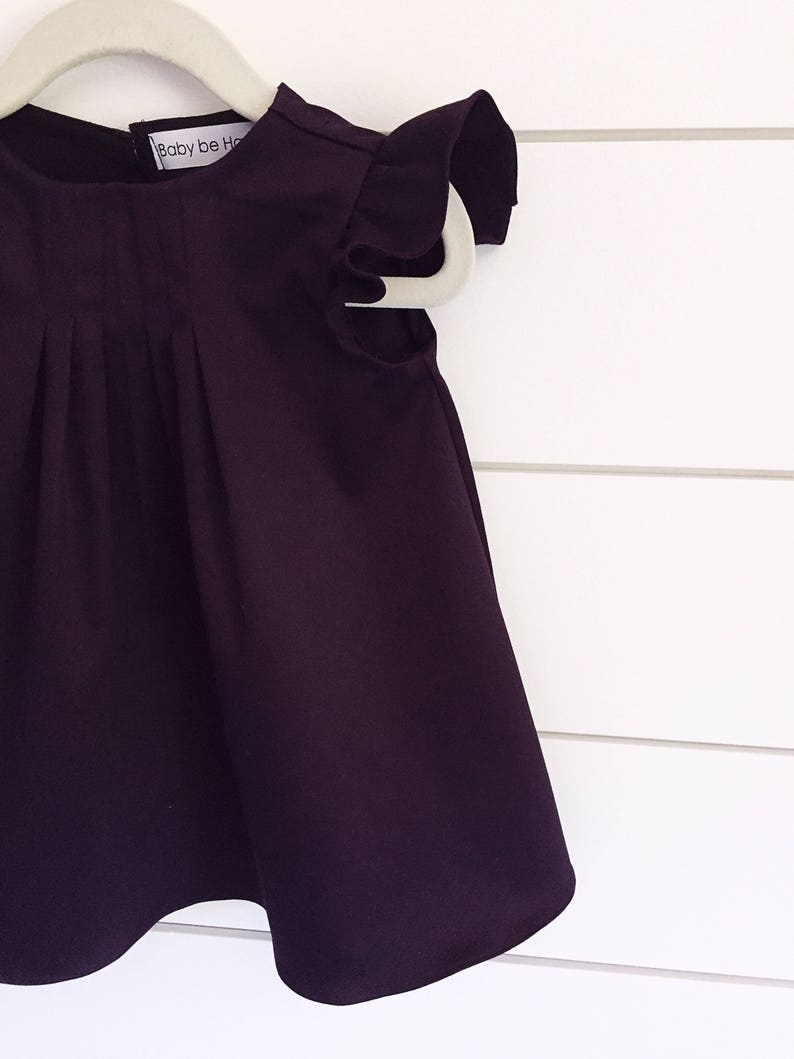 Purple Toddler Dress Flutter Sleeve Dress Purple Baby Dress - Etsy