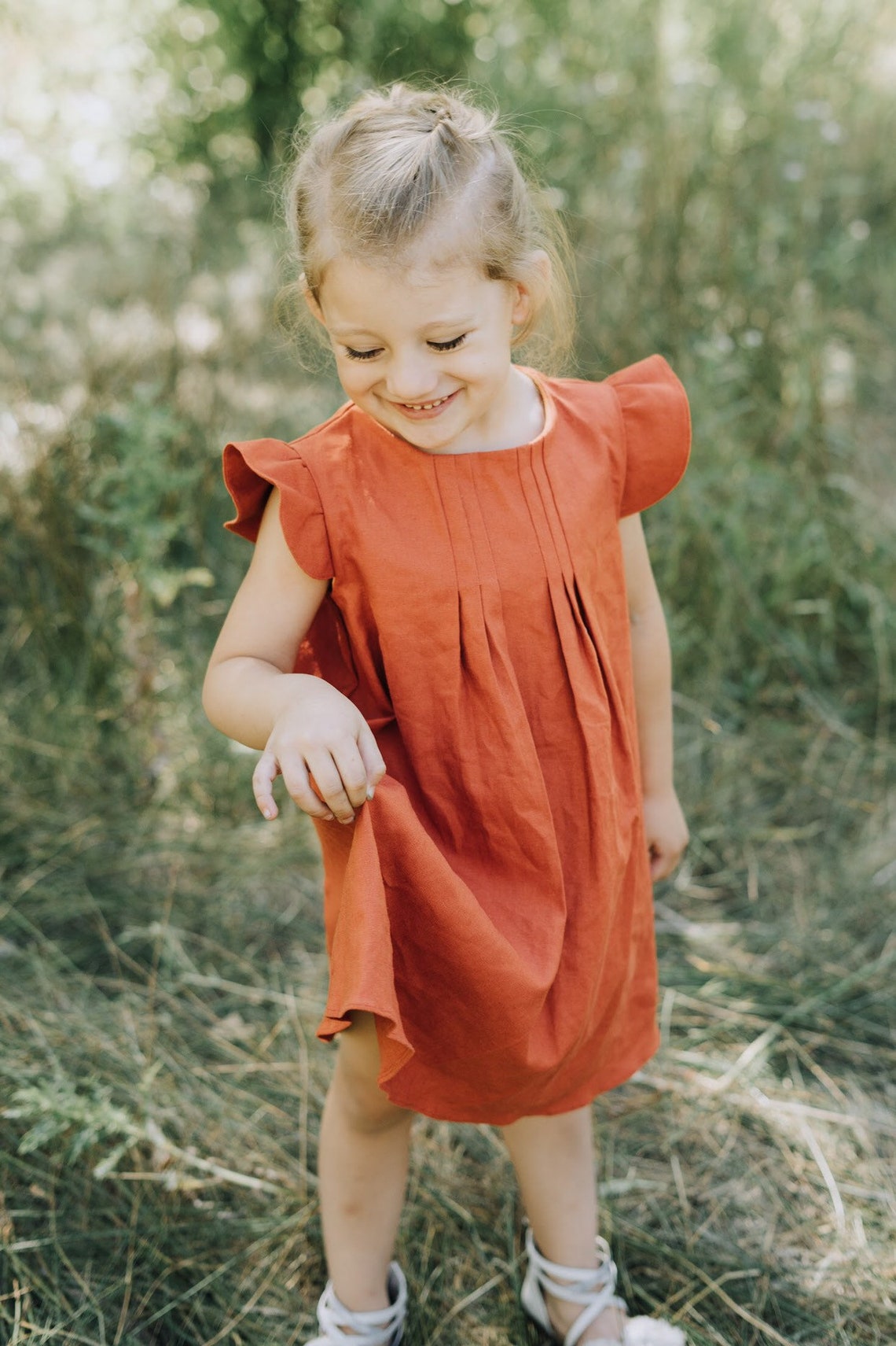 Rust Linen Dress Rust Baby Dress Rust Dress Rust Toddler Etsy