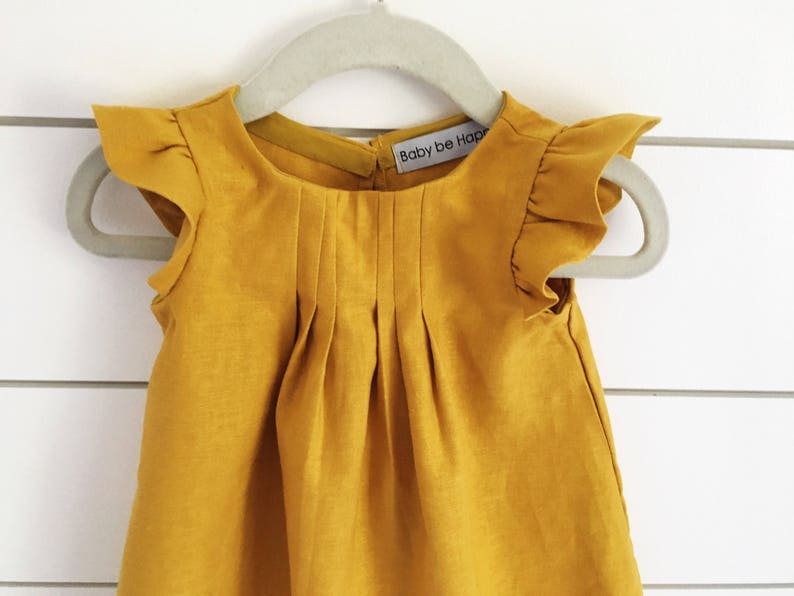 Mustard Yellow Linen Dress Yellow Baby Dress Mustard Yellow Etsy Australia