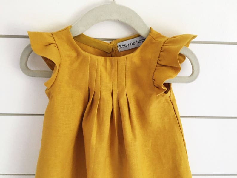 Mustard Yellow Linen Dress Yellow Baby Dress Mustard Yellow - Etsy ...