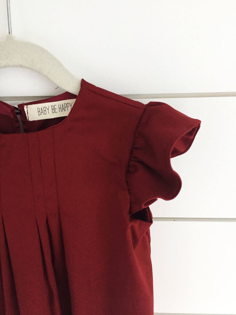 Burgundy Dress Burgundy Baby Dress Burgundy Toddler Dress - Etsy
