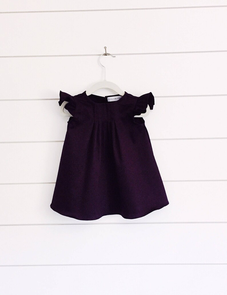 Purple Toddler Dress Flutter Sleeve Dress Purple Baby Dress Etsy