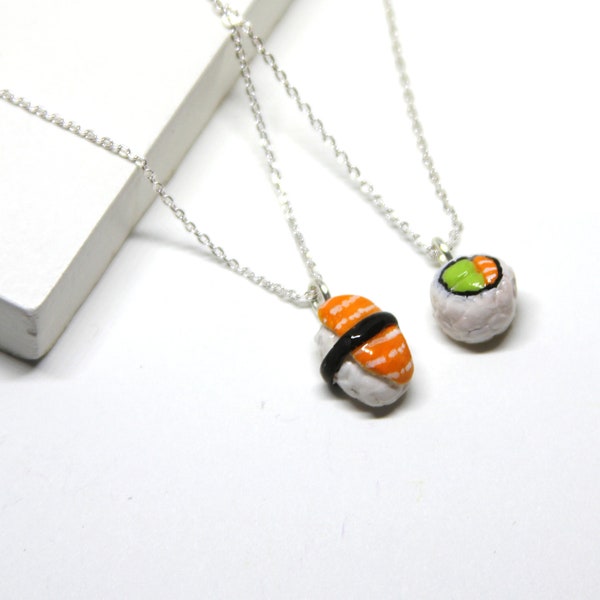Sushi Couple Necklace | Matching BFF necklace set for sushi lovers