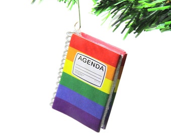 Gay Agenda Ornament | Rainbow Pride LGBTQ Christmas Decor