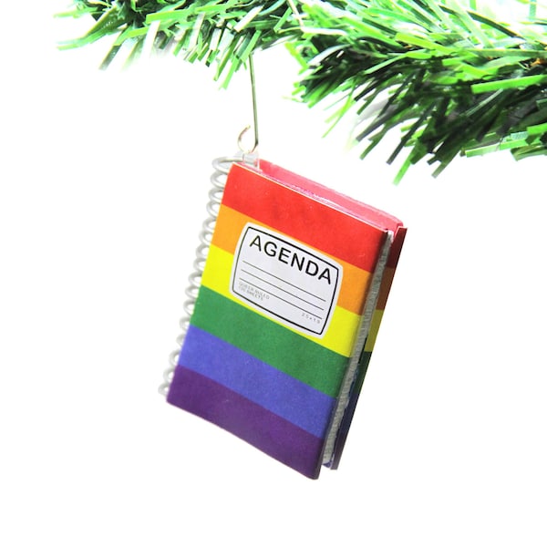 Gay Agenda Ornament | Rainbow Pride LGBTQ Christmas Decor