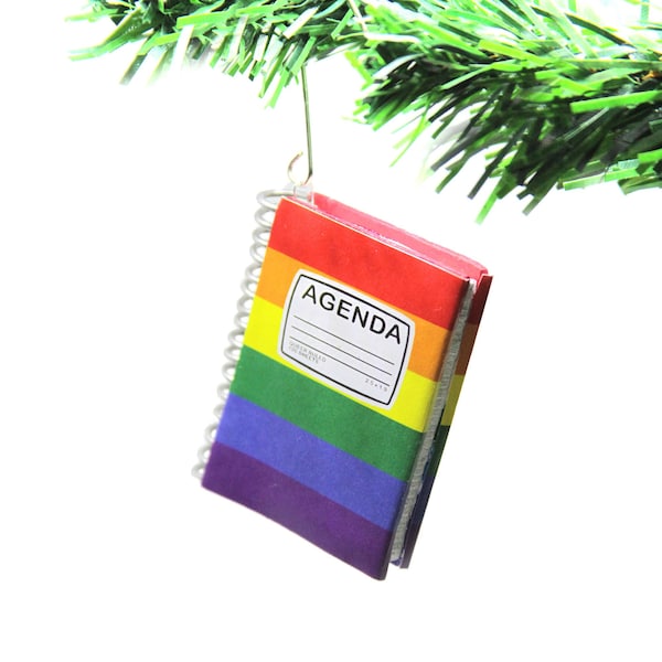 Gay Pride Ornament | Christmas Ornament for a Rainbow lgbtq Queer Christmas, Funny Gay Agenda 2023