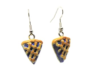 Blueberry Pie Dangle Earrings | Handmade Thanksgiving Jewelry