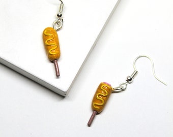 Corn dog Earrings | Food earrings, carnival food jewelry,  Hypoallergenic and Lead Free