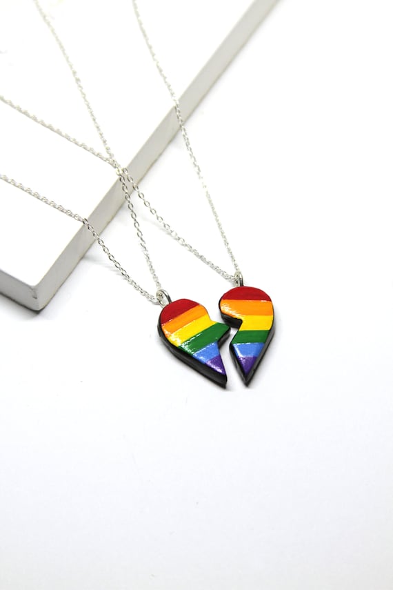 Gay Friendship Necklace Pride Necklace Couple Couple Necklace
