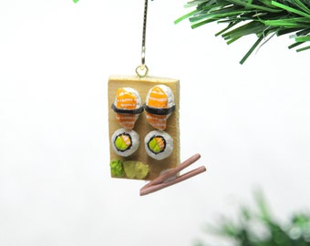 Sushi Ornament | Sushi plate Christmas Ornament, Gift for foodie for Christmas 2023