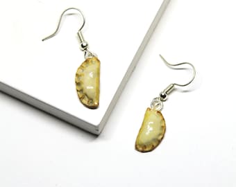 Small Fried Dumpling Earrings | Chinese Foodie Dangle Jewelry