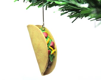 Taco Christmas Ornament | Hand Sculpted Mexican Foodie Gift