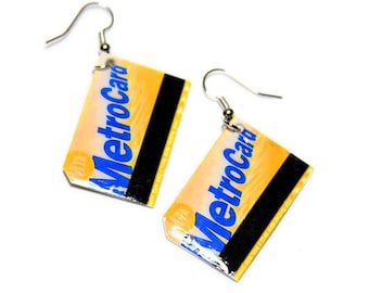 NYC MetroCard Dangle Earrings | Subway Jewelry | New York Gift