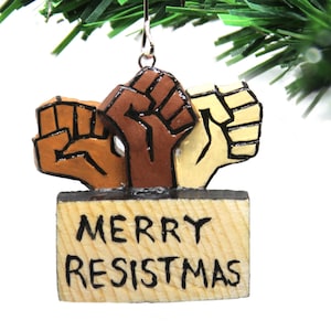 Black Lives Matter Ornament | &quot;Resistmas&quot; Resist Fist Ornament Gift for 2020