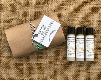 Lip Balm Set+Sustainable+Small Batch+Handcrafted+Bath And Body Gift+Natural Lip Care+Lip Butter+Lip Balm+Gift For Men+Gift For Woman