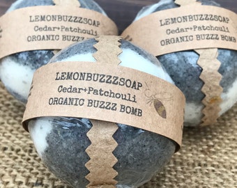 Organic CEDAR+PATCHOULI Bath Bombs+Organic Bath Fizzy+Gift For Her+Gift For Him+Vegan Bath Bomb+Organic Bath Bomb+Healthy+Fizzies