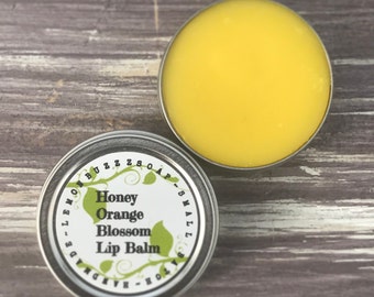 Honey Orange Blossom Lip Balm+Moisturizing Balm+Lip Gloss+Lip Butter+Lip Balm Tin+Bath And Body+Lip Salve+Lip Balm+Lip Care+Health+Wellness
