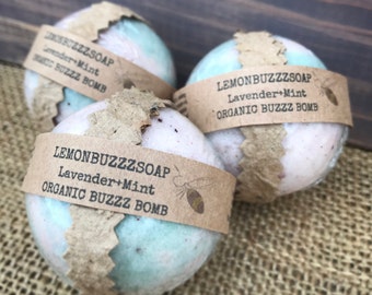 Organic LAVENDER+PEPPERMINT Bath Bombs+Organic Bath Fizzy+Gift For Her+Gift For Him+Vegan Bath Bomb+Organic Bath Bomb+Healthy+Fizzies