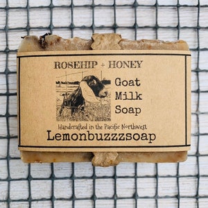 Rosehip & Honey Goat Milk SoapNatural SkincareHandmade Clean SoapEcofriendly Gift For HerHandmade On The FarmOld Fashioned Soap image 1