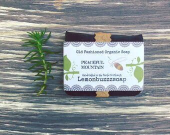 Peaceful Mountain Organic Soap+Manly Soap+Handmade Soap+Natural Soap+Green Gift+Ecofriendly Soap+Ecofriendly Gift+Urban Farm+Gift For Him