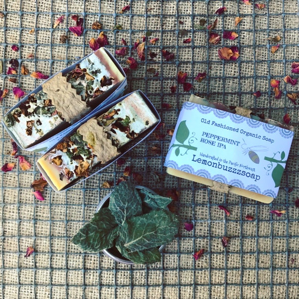 Peppermint Rose IPA+Beer Soap+Organic Soap+Seed Paper+Chemical Free+Ecofriendly+Organic Beer Soap+Gift For Her+Gift For Him+Unique Gift