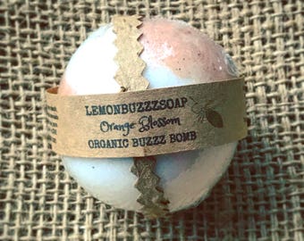 Organic Orange Blossom Bath Bomb+Organic Bath Fizzy+Bath Bomb Gift+Gift For Her+Gift For Him+Vegan Bath Bomb+Organic Bath Bomb+Fizzies