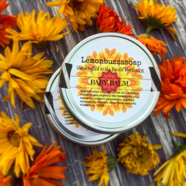 Baby Balm+Baby Ointment+Diaper Balm+Natural Baby Care+Chamomile And Calendula Balm+Baby Salve+Natural Baby+Ecofriendly+Herbal Salve