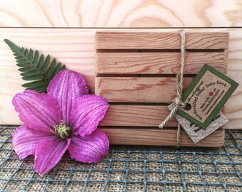 Handcrafted Cedar Soap Deck+Gift For Him+Gift For Her+Made In Washington+Natural Wooden Soap Dish+Soap Tray+Bathroom Decor+Draining Dish