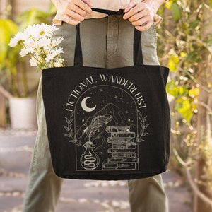 Fictional Wanderlust Tote Bag Bookcore Bag Bookish Tote Poet Tote Poetry Bag