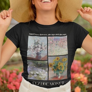 Claude Monet Shirt Monet T-shirt Flowers Shirt Botanical Shirt Cottagecore Clothing Artist Shirt Impressionist Shirt Academia Shirt