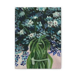 Floral Canvas Art Print, Home Decor, Wall Art, Gift for Her, Living Room Decoration, Blue Flower Painting