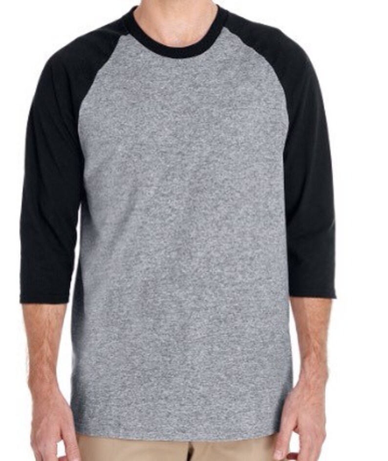 Upgrade blank baseball tee raglan t shirt 3/4 sleeve white Etsy