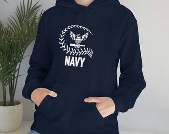 Navy Softball Adult Hoodie