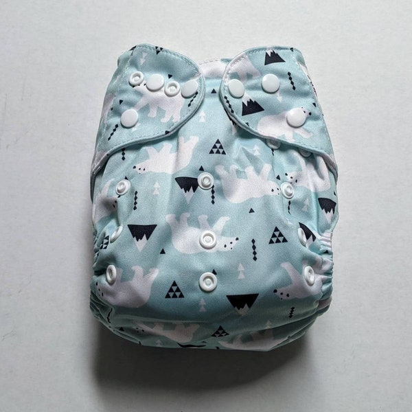 Polar Bear Cloth Diaper - Pocket Cloth Diaper - Cloth Diaper Inserts - Cloth Diaper Pocket - Baby Clothes - Baby Shower Gift - Cloth Nappy