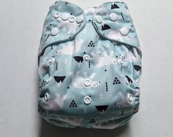 Polar Bear Cloth Diaper - Pocket Cloth Diaper - Cloth Diaper Inserts - Cloth Diaper Pocket - Baby Clothes - Baby Shower Gift - Cloth Nappy