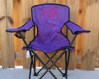 Cadeau de camping personnalisé pour enfants - Chaise pliante monogrammée pour enfants - Chaise de camping pour tout-petits - Chaise de sport pour enfants - Chaise extérieure personnalisée