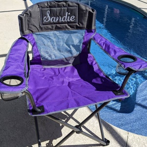 Custom Oversize Outdoor Camp Furniture, Monogram Adult Folding Chair, Camping Chair, Sports Chair, Personalized Outdoor Chair, Gift For Man