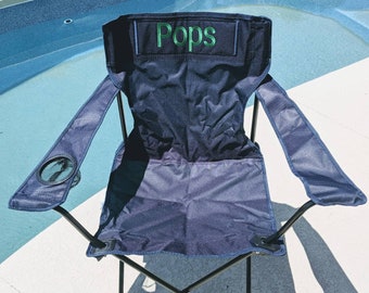 Muebles de camping personalizados para exteriores - Silla plegable monogramada para adultos - Regalo de Navidad personalizado - Silla de exterior personalizada - Regalo de cumpleaños