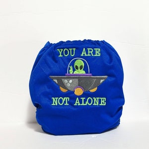 Alien Cloth Diaper Martian Cloth Diaper Embroidered Diaper All In One Embroidered Baby Diaper Embroidered Bloomers Diaper Cover image 1