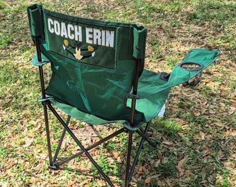 Gepersonaliseerde coachcadeau, Cheer Cheerleader klapstoel, campingstoel, sportstoel, gepersonaliseerde buitenstoel, verjaardagscadeau, quadstoel