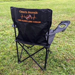 Personalisierter Trainer Geschenk - Baseball Fußball Klappstuhl für Erwachsene - Campingstuhl - Sportstuhl - Personalisierter Stuhl im Freien - Geburtstagsgeschenk