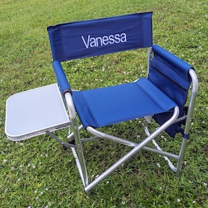 Custom Directors Chair - Personalized Folding Chair - Camp Chair with Side Table - Gift for Camper - Outdoor Furniture - Birthday Gift