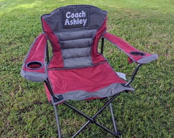Muebles de exterior personalizados de gran tamaño para camping, silla plegable con monograma para adultos, silla de camping, silla deportiva, silla de exterior personalizada, regalo para hombre