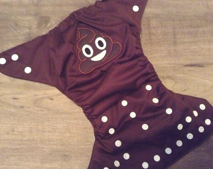 Poop Emoji Embroidered Cloth Diaper Cloth Nappy Funny Etsy