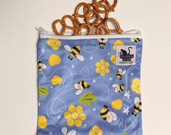 Reusable Snack Bag. Snack Bag with Zipper, Reusable Snack Bag Kid, Zero Waste Bag, Wet Bag for Bathing Suit, Wet Bag for Pad, Waterproof Bag
