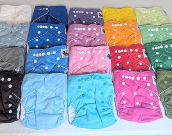 Bolsillo para pañales de tela, pañal de tela, insertos para pañales de tela, cubrepañales, pañal reutilizable, bolsillo de color liso, cero residuos - Pañales ecológicos