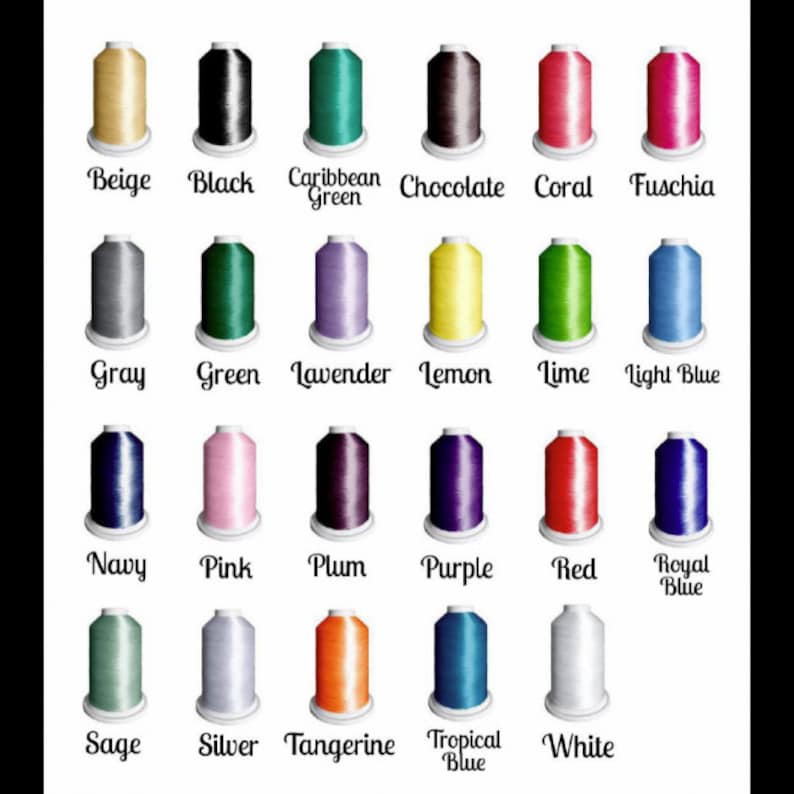 Op de afbeelding: Een kaart met 18 spoelen garen in verschillende kleuren, waaronder beige, zwart, Caribisch groen, chocolade, koraal, fuchsia, grijs, groen, lavendel, citroen, limoen, lichtblauw, marineblauw, roze, pruim, paars, rood, koninklijk blauw, salie, zilver, mandarijn, tropisch blauw en wit.